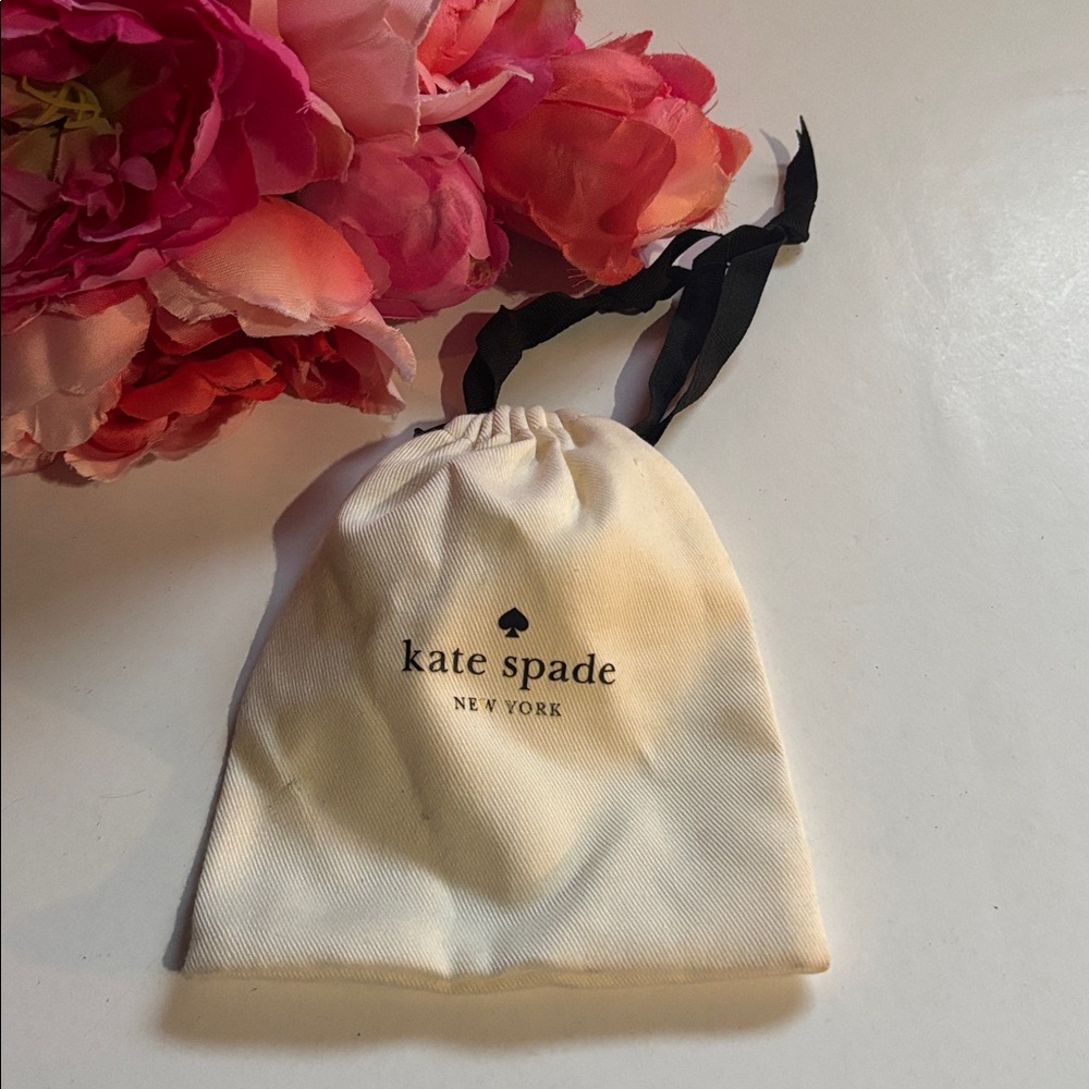 Kate Spade Jewelry White Drawstring Pouch NYC KATE SPADE SMALL EARRINGS POUCH